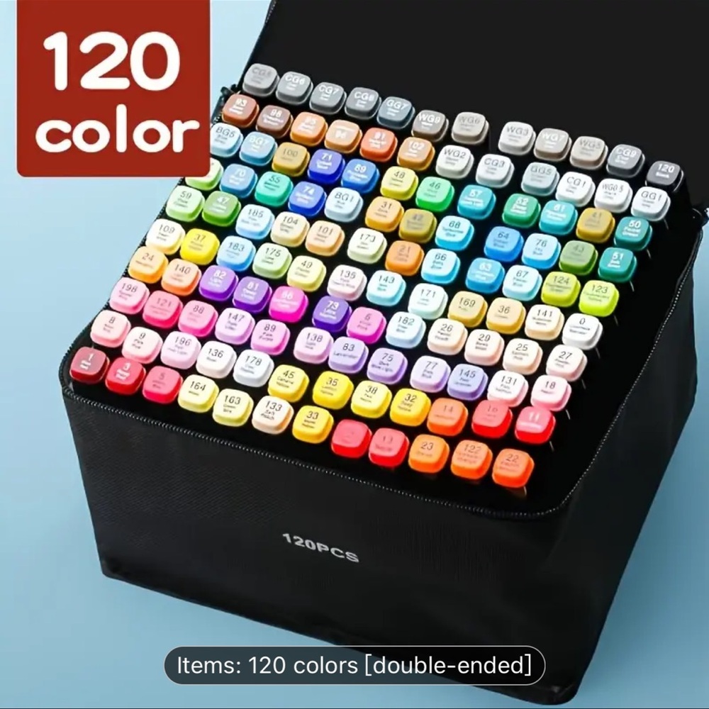 COPY - 1 Set, 120 Piece Vibrant Medium Point Markers Set